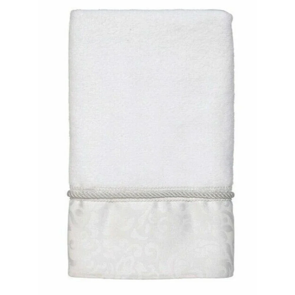 Avanti Manor Hill Set of 2 Fingertip Towels Bright White Guest Bath Bathroom
